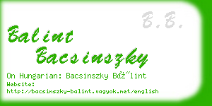 balint bacsinszky business card
